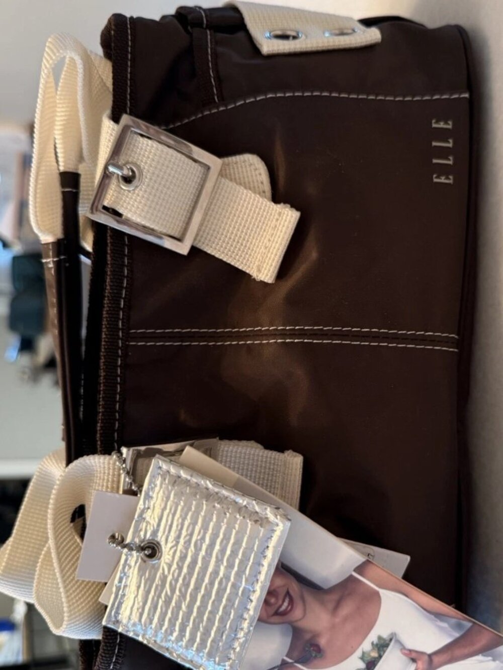 Y2K ELLE Insulated Lunch Bag Purse Brown Cream NWT Cosmoda 2000s NOS